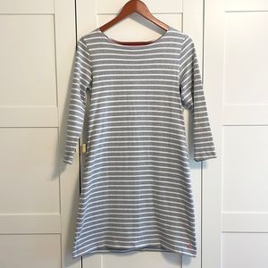 Joules Grey and White Striped Dress | Size 8